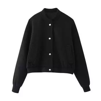 Fashion Style 2023 Autumn New Women s Clothing Easiest for Match Soft Pilot Jacket Outwear 3046272 712 Black L