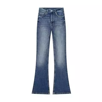 Fashion Style 2023 Autumn New Women s Easiest for Match Slim Looking Mid Waist Long Horn Denim 0541243 807 Ocean Blue XS
