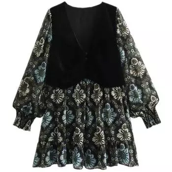 Fashion Style 2023 Autumn New Women s Clothing Slimming Vest Stacked Print Dress 8778242 330 Picture color S