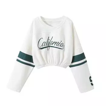 Fashion Style 2023 Fall and Winter New Arrival Women s Clothing Words Easiest for Match Short Sweatshirt High Waist Pants 1131875 251 Sweatshirt S