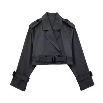 Fashion Style 2023 Spring New Arrival Women s Clothing with Belt Long Sleeves Casual Trench Coat 2010716 710 Grey S