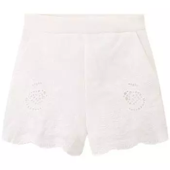 Fashion Style 2024 Autumn New Women s Clothing Stylish White Hollow-out Print High Waist Shorts 2731242 White XS