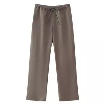 Fashion Style 2024 Spring New Arrival Women s Clothing Hanging Collar Normcore Doctrine Tops Mid Waist Pants 8346330 Khaki pants M