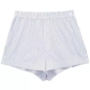 Fashion Style 2024 Spring New Arrival Women s Mid Waist Easiest for Match Wide Leg Leisure Stripes Shorts 6929407 044 Blue XS
