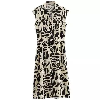 Fashion Style 2024 Summer New Women s Clothing Fashion Print Midi Skirt Shirt Style Dress 3361769070 Picture color S