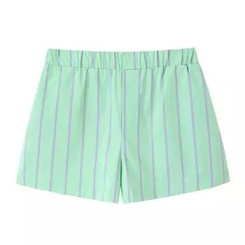 Fashion Style 2024 Summer New Women s Clothing Casual Stripes Poplin Lapel Short Sleeve Shirt Shorts 4661039 Shorts XS