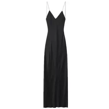 Fashion Style New Fall Women s Clothing Sling Slim Silk Satin Texture Intimates Style Dress 8325840 800 Black L