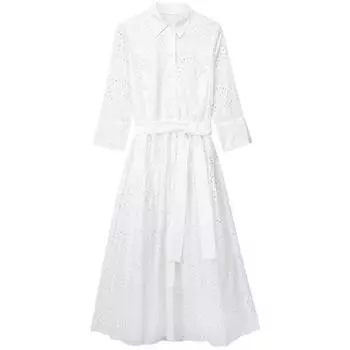 Fashion Style Spring New Arrival Fashion Trendy Women s Clothing Easiest for Match Embroidery Midi Skirt Dress 2895994 251 White M