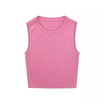 Fashion Style Summer Fashion Trends Women s Clothing Silm Easiest for Match Basic Short Version Knitting Tops 3519030 7 Pink L