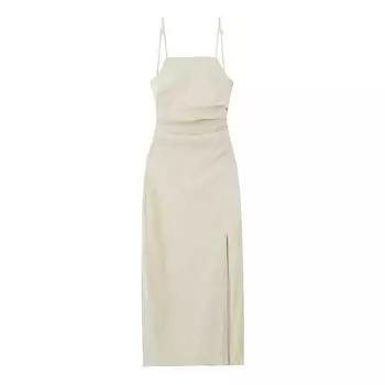 Fashion Style Summer New Arrival Fashion Trendy Women s Clothing Slim Looking Ruched Decoration Midi Skirt Dress 9479256 805 White S