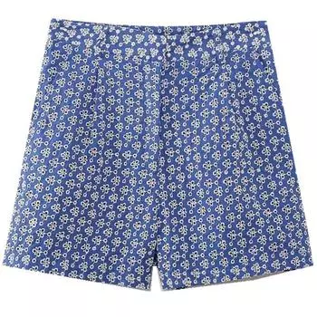 Fashion Style Summer New Arrival Fashion Trendy Women s Clothing Embroidered High Waist Casual Bermuda Shorts 8073057 420 Dark Blue M