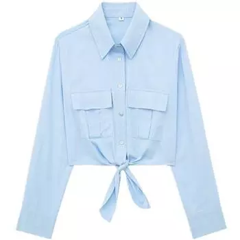 Fashion Style Summer New Arrival Fashion Women s Fashion Clothing Easiest for Match Long Sleeves Polo Collar Stripes Shirt 7735518 044 Blue XS