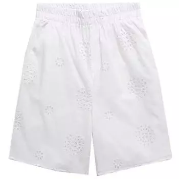 Fashion Style Summer New Fashion Women s Clothing Cotton Cut Out Embroidery Long Casual Shorts 3055978 251 White M