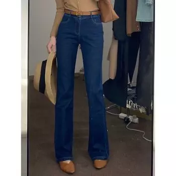 Fashion Style Temperament Wild Niche Style Chic Unique Pants Dark blue S