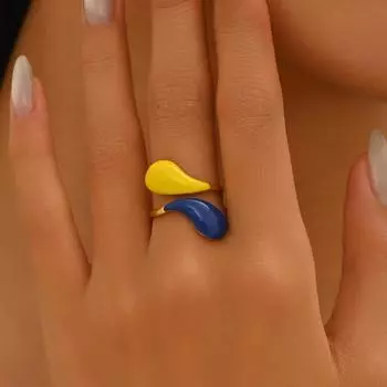 Fashion style women s jewelry, geometric dripping oil, personalized cross design, open ring, versatile and advanced sense