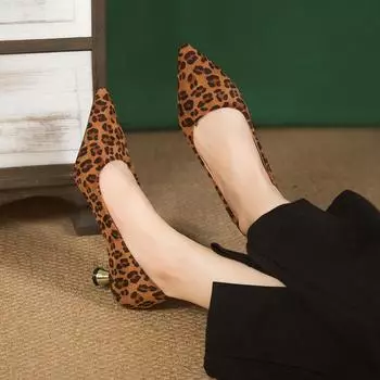 Fashion Suede Leopard Print Sexy Women s Shoes Elegant Low Heel Pointed High Heels Fashionable and Beautiful Women DLSYXD Brand Shoes 34