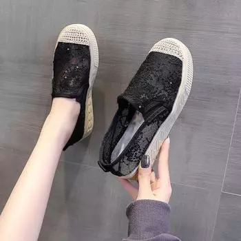 Fashion Summer 2024 New Thick Sole Women s Shoes Korean Version of Fashion Lace Mesh Breathable Casual Shoes for Women Zapatos De Mujer 35 абрикосовый
