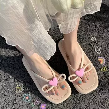 Fashion Summer 2024 on Beach Flip Flops Kawaii Flat Cute Women s Slippers and Ladies Sandals Shoes Slides Designer Footwear Korea Style 36