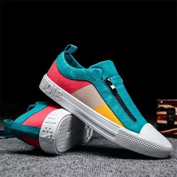 Fashion Summer and Autumn Breathable Mens Casual Shoes A Pedal Lazy Mens Casual Flats Men s Canvas Shoes 6.5 серый