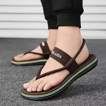 Fashion Summer Beach Outdoor Sandals Casual Sandals Men Slippers Men s Slippers Sandals Men s Anti-slip Beach Sandals Zapatillas Hombre 39 коричневый