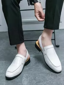 Модные летние дышащие европейские и американские персонализированные сандалии и тапочки с пряжками из кожи Мужская обувь для свадебных вечеринок 38 белый