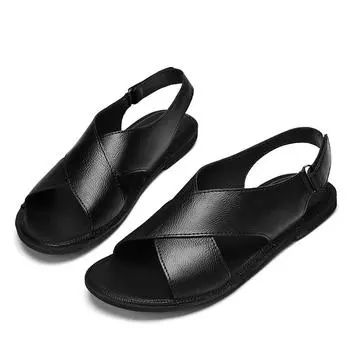 Fashion Summer Classic Black Outdoor Breathable Anti Slip Lightweight Beach Shoes Brand Men s Comfortable Soft Sole Dual Purpose Sandals 38 коричневый