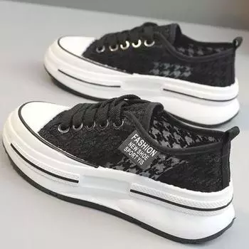 Fashion Summer Fashion 2024 White Chunky Women s Casual Vulcanized Shoes Platform Sports Running Shoe Sneakers for Women Trends Black 35 чёрный