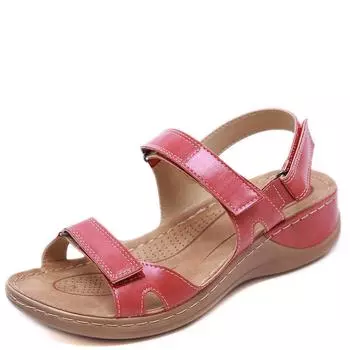 мода Летняя мода 2024 Женские простые босоножки на плоской подошве Однотонные регулируемые ремешки Швейные нитки Повседневные легкие 44 36 чёрный