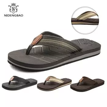Fashion Summer Flip Flops Men Drainage Non-Slip Design Men Beach Shoes Outdoor Comfort Flip Flops Men Big Size 50 Zapatos De Hombre 7 коричневый