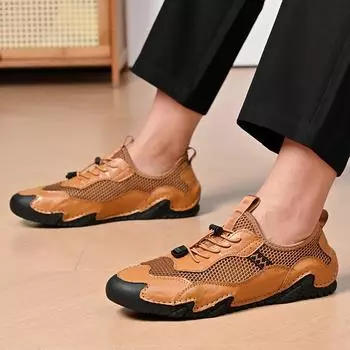 Fashion Summer Genuine Leather Men Sandals Leisure Beach Men Shoes High Quality Non-slip Breathable Sandals The Men s Sandals Big Size46 38 чёрный
