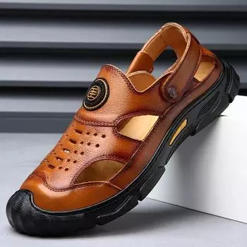 Fashion Summer Hollow Male Roman Shoes Designer New Soft Soled Outdoor Beach Men s Sandals Casual Soft Soled Solid Color Man Shoes 38