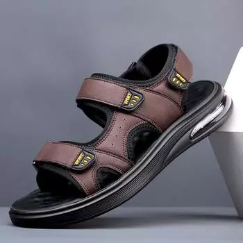 Fashion Summer Hot Selling Men s Sandals Thick Sole Wear Resistant Camping Shoes Men s Beach Shoes High Quality Anti Slip Free Delivery 38 коричневый