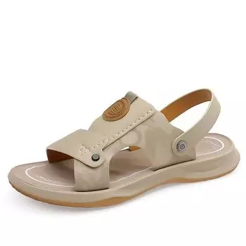 Fashion Summer Hot Selling Men s Sandals Beach Shoes Anti Slip Massage Soles Men s Casual Shoes Versatile Apricot Color Free Delivery 38