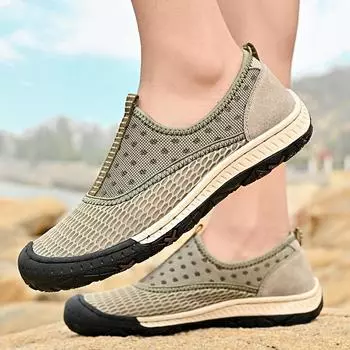 Модные летние легкие мужские повседневные туфли, сетчатые дышащие сандалии, нескользящие мужские сандалии на плоской подошве, размер 38-46 38 серый