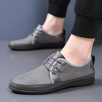 Fashion Summer Men Casual Shoes Fashion Soft Men Loafers Leisure Moccasins Slip on Men s Driving Shoes Lazy Shoe Handmade Flats Comfy 39 чёрный