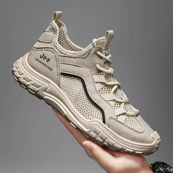Модная летняя мужская повседневная обувь Модная сетчатая дышащая походная обувь Модная нескользящая спортивная обувь для мужчин 39 серый
