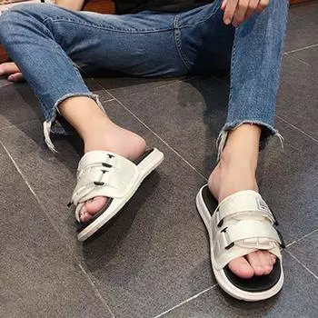 fashion Summer Men s Home Slippers 2 Women s Flip Flops Korean Fashion Male Shoes Soft Breathable Couple Sandals Zapatos De Hombre 35-36 белый