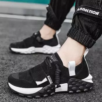 Fashion Summer Men s Leather Casual Shoes Lace Up Trend Comfortable Men Shoes Outdoor Breathable Fashion Men Sneakers Moccasins Men 39 чёрный