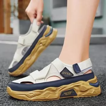 Fashion Summer Men Sandals Genuine Leather Mens Casual Shoes Outdoor Men Leather Sandals for Men Beach Shoes Roman Mens Shoes 39