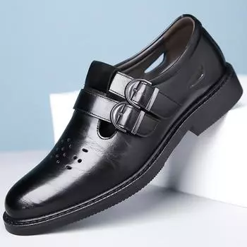 Fashion Summer Mens Loafers Fashion Men s Casual Shoes Business Hollow ShoesOutdoor Comfortable Slip-on Flats New Zapatos Para Hombres 38 коричневый