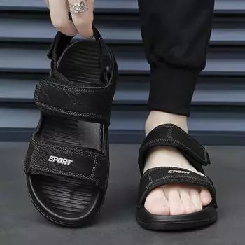 Fashion Summer Mens Sandals Fashion Walking Designer Casual Shoes High Quality Outdoor Beach Shoes for Men Driving Sneakers Mocassins 38 серый