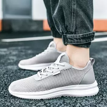 Fashion Summer Mesh Shoes Men s Sneakers Breathable Lightweight Mens Casual Shoes Lace-Up Walking Footwear Comfortable Man Shoes 39