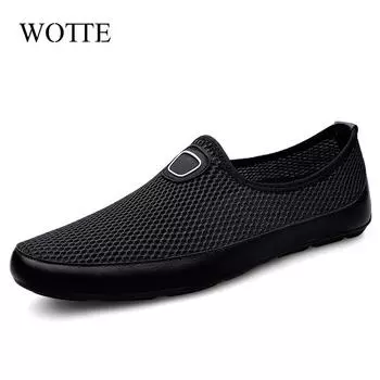 Fashion Summer Mesh Shoes Men Sneakers Breathable Light Men s Casual Shoes Slip-On Walking Footwear Tenis Masculino Zapatillas Hombre 38 коричневый
