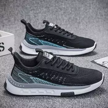 Fashion Summer new breathable flying woven casual shoes fashion trend men s shoes mesh surface sports shoes D274 39 белый