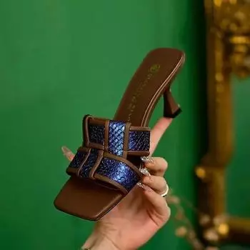 Модные летние новые модные сандалии с квадратным носком в стиле ретро с цветными блоками для улицы с открытым носком повседневные вечерние платья женские тапочки 35 покинуть белый