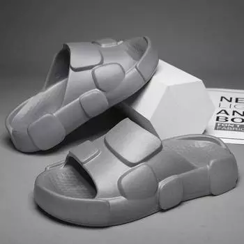 Fashion Summer New Men s Shoes Fashion All-match Casual Sports Indoor and Outdoor Flip Flops Sandals Non-slip Comfort 2024 Hot Style 40 чёрный