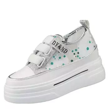 fashion Summer New Mesh Breathable Light White Shoes Korean Version Low-cut Inner Heightened Thick-soled Muffin Casual Mesh Sneakers 34