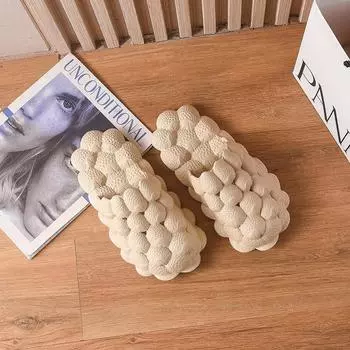 Fashion summer new sandals women outside wear home thick bottom soft bathroom home couple large size stepping on shit feeling drag 36-37 чёрный