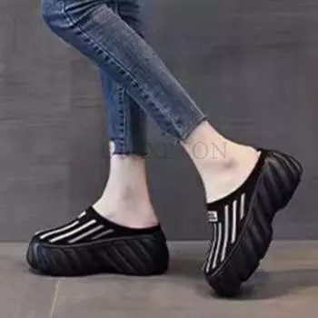 fashion Summer New Women s Fashion Personality Garden Shoes Mesh Breathable Beach Baotou Sandals Versatile Thick Sole Anti Slip Slippers 35