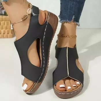 модные летние сандалии женские туфли с открытым носком женские сандалии мягкие женские туфли на танкетке прогулочные туфли повседневные сандалии женские женские туфли 36 коричневый